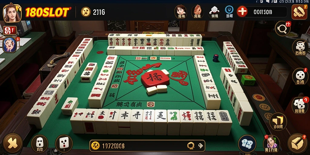 Tangkapan layar gameplay seru 180SLOT Mahjong.