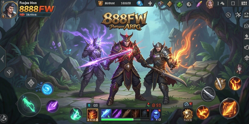 Tampilan gameplay ARPG yang mendebarkan dan penuh aksi.