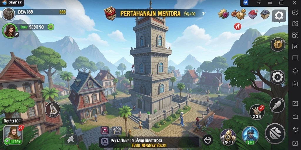 Tangkapan layar gameplay DEWI188 yang penuh aksi Tower Defense.