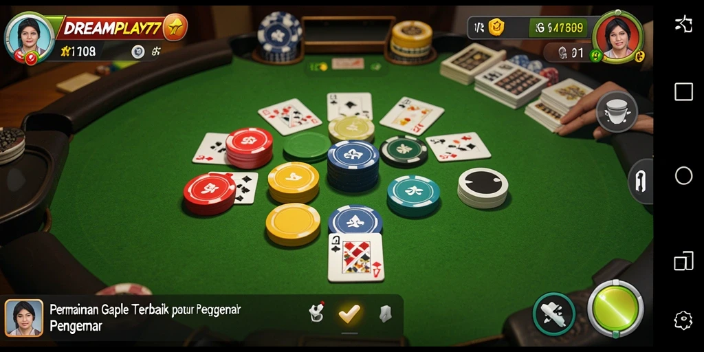 Screenshot gameplay Gaple yang seru di DREAMPLAY77.