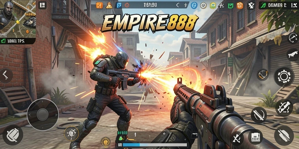 Screenshot EMPIRE88 menunjukkan aksi tembak-menembak yang mendebarkan di arena.