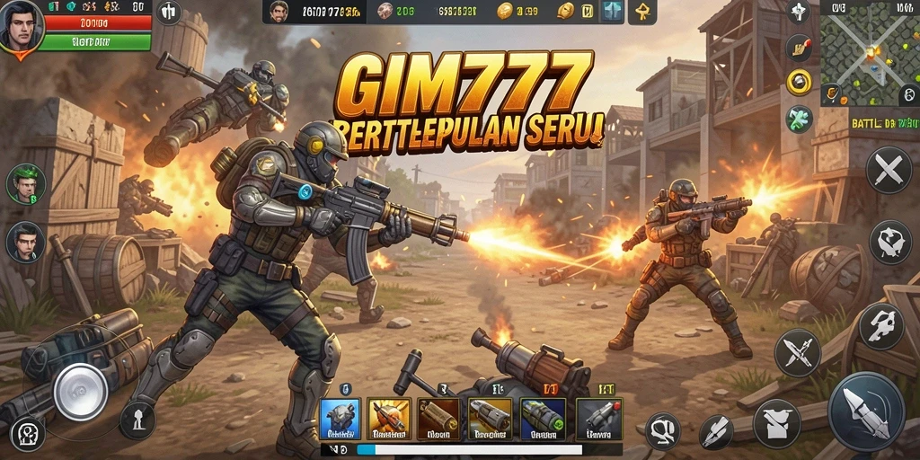 Menampilkan pertarungan seru di dunia Battle Royale.