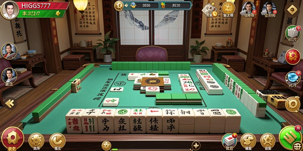 Screenshot HIGGS777 menampilkan gameplay Mahjong yang menarik dan interaktif.