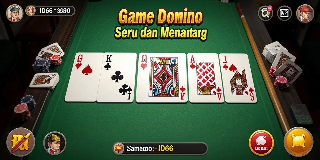 Tampilan gameplay menarik dari ID66 dengan suasana permainan Domino.