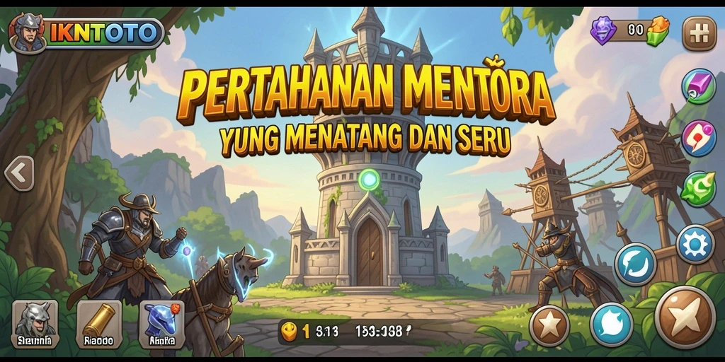 Tampilan gameplay menara yang strategis dan mendebarkan.