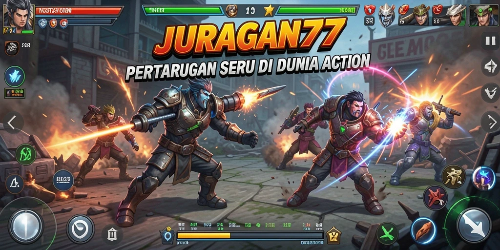 Screenshot gameplay JURAGAN77 yang menampilkan pertarungan seru.