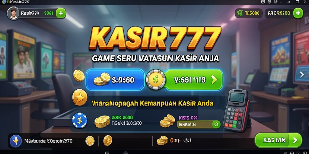 Screenshot gameplay KASIR777 yang menunjukkan transaksi kasir.