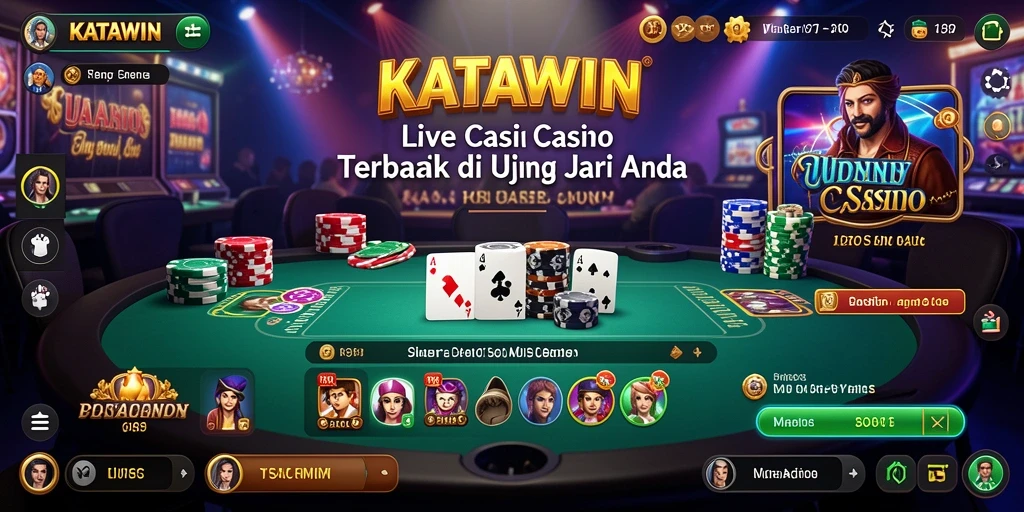 Screenshot KATAWIN menampilkan dealer langsung dan suasana kasino yang mendebarkan.