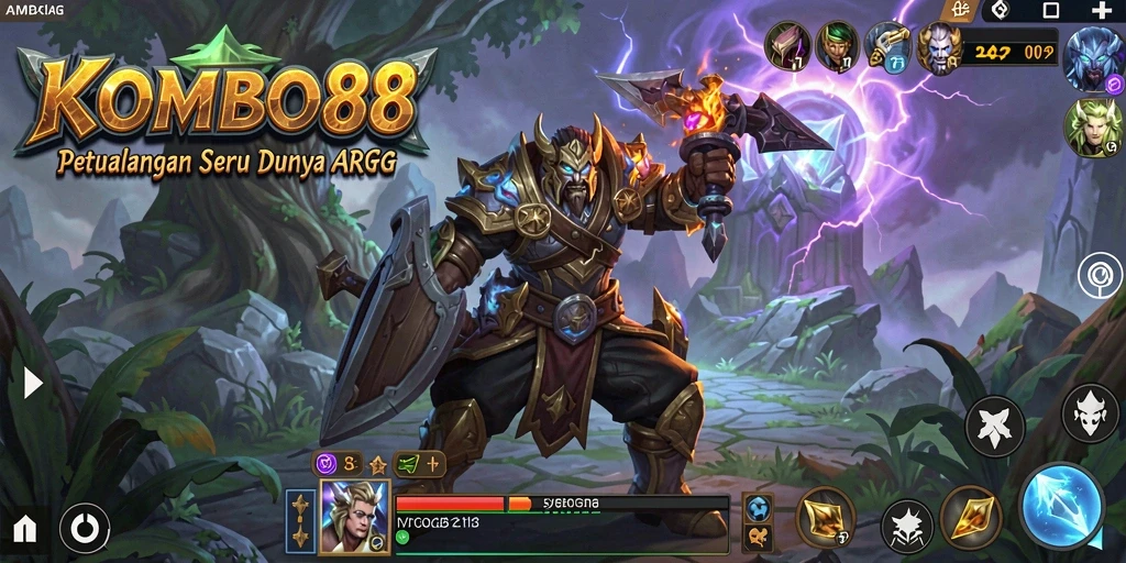 Tangkapan layar <strong>KOMBO88</strong> menunjukkan aksi pertempuran seru di dunia ARPG.