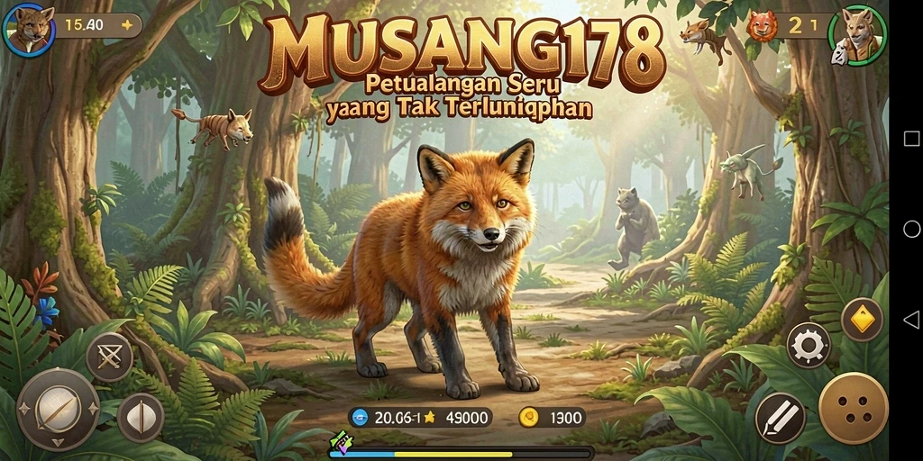 Screenshot utama MUSANG178 yang menunjukkan aksi seru dalam permainan petualangan.