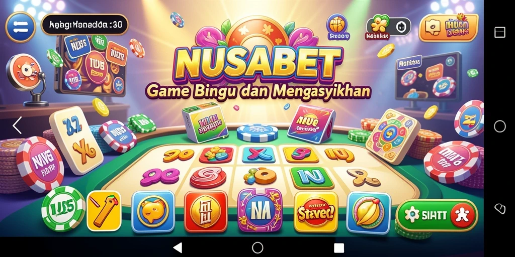 Tampilan gameplay NUSABET yang seru dan penuh warna.