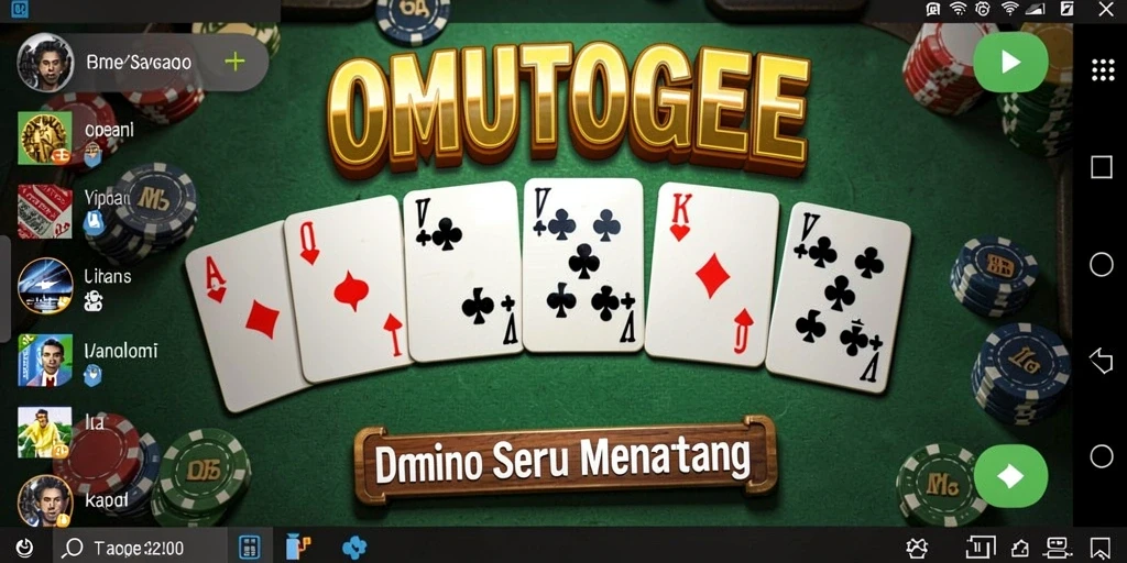 Tampilan seru gameplay Domino OMUTOGEL dengan pemain aktif.