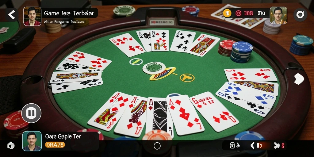 Tampilan gameplay seru dalam ORA78 saat bermain Gaple.