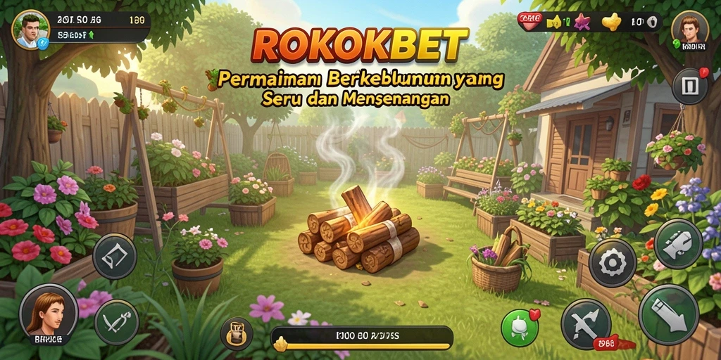 Screenshot ROKOKBET menampilkan gameplay berkebun yang seru dan interaktif.
