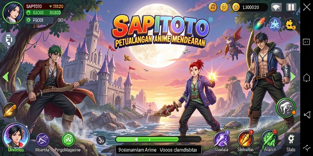 Screenshot gameplay SAPITOTO menampilkan aksi seru dan karakter anime yang menarik.