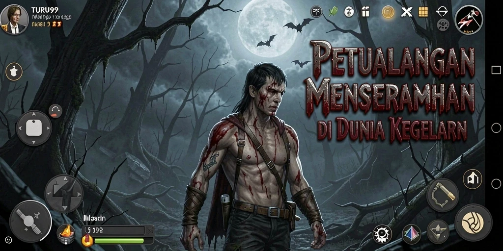Tampilan gameplay TURU99 yang menegangkan di dunia kegelapan.