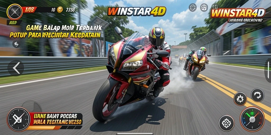 Tampilan menangkap aksi balapan motor di WINSTAR4D yang mendebarkan.